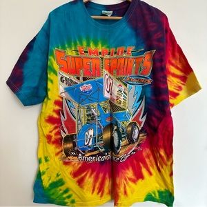 EMPIRE SUPER SPRINT DOUBLE-SIDED PRINT TYE-DYE SHIRT RACING NASCAR